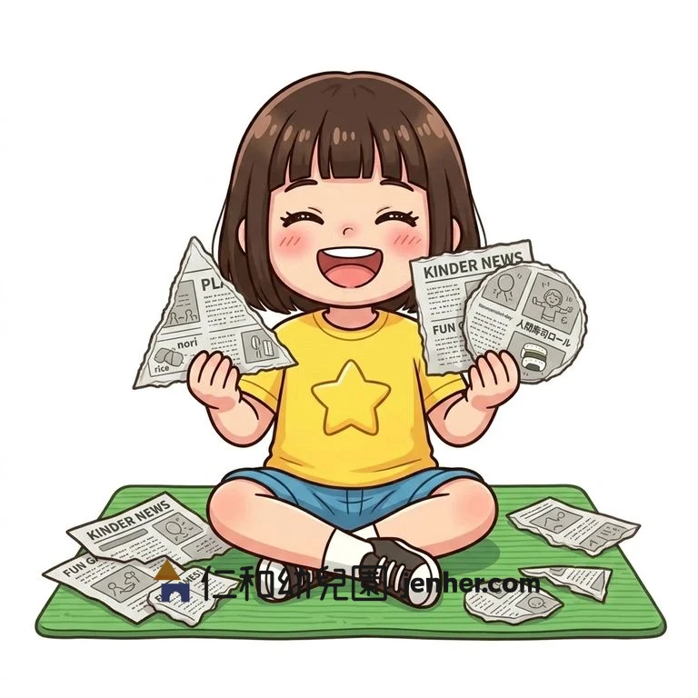 アクティビティ 6-30: 新聞紙図形ちぎり（丸・三角・四角）